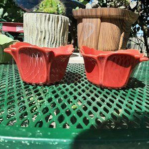 2 Pier One Red Petal Cups Dishes New Candy Nuts